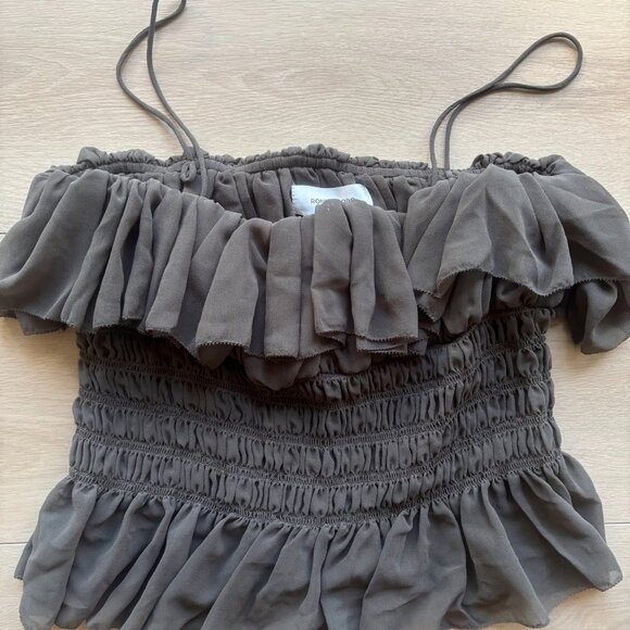 Ronny Kobo Collection Chocolate Ruffle Camisole - Picture 3 of 3